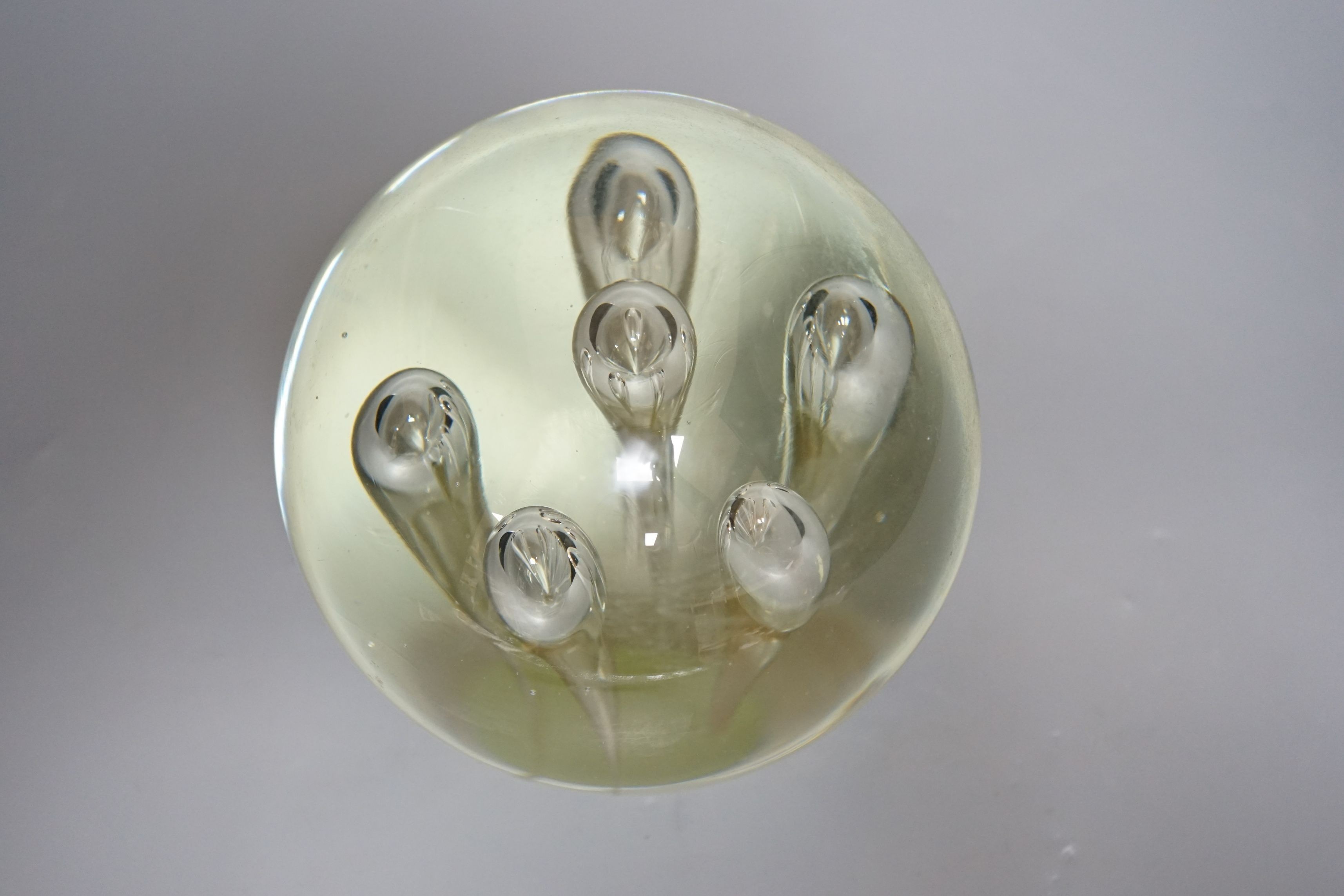 A very large clear glass dump weight, 16cm